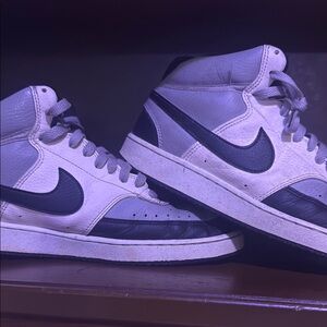 Nike Black and White High-Top Sneakers with Classic Design